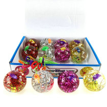 With rope 6 5cm goldfish flash elastic ball Crystal luminous ball flash ball childrens toy hair mix