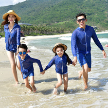 New parent-child swimsuit A family of three four family mother-daughter split sunscreen three-piece set mens beach swimsuit
