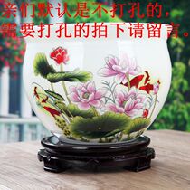 Jingdezhen ceramic medium and large fish tank turtle water lily basin bowl lotus pot pot goldfish bowl pen wash decoration