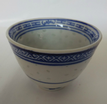 Jingdezhen ceramic tea cup blue and white Linglong two-cylinder cup porcelain tea bowl wine cup wine cup kitchen supplies