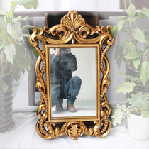PU frame Luxury European carved bathroom mirror Home decoration makeup mirror Bathroom mirror Beauty salon mirror