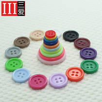 Three love round color button flower painting resin candy color creative handmade DIY button childrens shirt small button