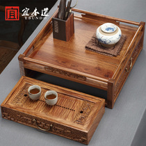 Huanghuali Dobao shelf display stand solid wood storage tea tray tea cake storage box review tray multifunctional tea table