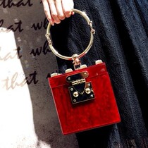 2022 spring and summer new fairy individuality hand bride small square bag acrylic inlaid drill dinner bag tide wedding womens bag