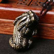Kaiyun Gold Meteorite Pixiu pendant Obsidian Pixiu Men and Women Kaiyun Gold Meteorite Pixiu pendant Necklace pendant e