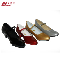 Saint Lanshi national standard dance shoes adult childrens middle heel dance shoes PU womens modern dance shoes communication square dance shoes women