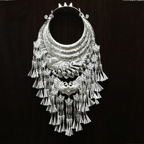 New Yunnan ethnic characteristics White Miao silver jewelry original exaggerated Chinese style long tassel seedling silver collar