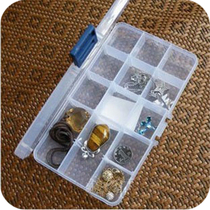 Multi-grid transparent rectangular jewelry box Korean detachable small plastic box Mini stud jewelry storage box