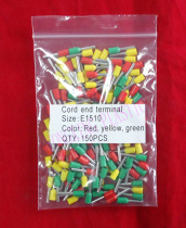 150 tube pin type pre-insulated terminal block set E1510 red yellow and green 50 each with 1 5 square wire