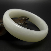 Fidelity Xinjiang Hetian Jade white jade bracelet delicate oil Runbao Zhenyu bracelet inner diameter 56mm large piece thick pile W1