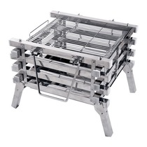 OUT-D proud full stainless steel foldable barbecue oven campfire pan carbon stove home user external two-phase i B18