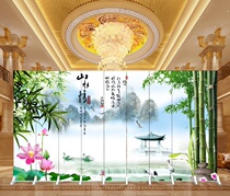 Screen partition fashion closed room hotel office Lotus bamboo calligraphy landscape special price crazy grab