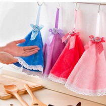 Enlarge the hand towel hanging coral suede Absorbent Rubbing Hand Towel Kitchen hand towel with hand towels dishwashing towel