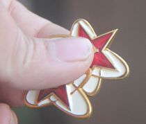 1987 Red Star technical collar flower Russian Soviet epaulette accessories