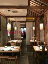 Hotel tables and chairs solid wood blue and white porcelain green tea Chinese style theme hotel guimanlong dining table and chair factory direct sales