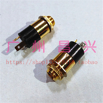 Pure copper gold-plated 3 5MM headphone socket 3 5 audio video socket 3 pin vertical dual channel audio head