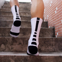 Zoyin mens high tube basketball socks thickened towel bottom elite socks Pure cotton sports long tube towel socks white socks ins