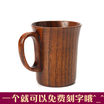 Mug Solid wood handmade large cup Coffee cup Wooden milk cup Japanese style tableware