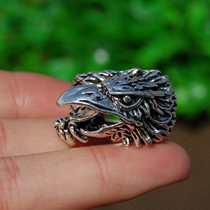 Tibetan silver domineering Eagle ring eagle head male ring national style personality ring male ring trend silver jewelry Eagle