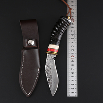 Outdoor hand forged tool Damascus steel knife High hardness sharp straight knife Open edge knife Pattern steel saber