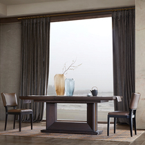 Tao home Glynn imported first layer cowhide soft bag dining chair American rubber wood backrest casual chair restaurant furniture