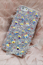 Austrian crystal IPHONEX 8 PLUS mobile phone shell patch drilling AB color profiled drilling pearl