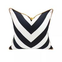Orchid Model Room Pillow Black and White Stripes Stitching Simple Fashion Hotel Villa Model Room Cushion