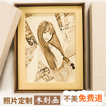 Handmade DIY custom photo Wood portrayed to send boyfriend friend adult 520 romantic female birthday gift Mothers Day