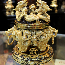 Taiwans Liu Jin Pure Bronze Incense Stove Imitation Ancient Room for Buddhist Hall Honolulu Incense Burner for Incense Stove Line Incense Smoked Oven Home Swing