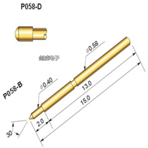 Huarong probe P058-D round head probe 0 58 spring needle total length 15 6 needle body 0 58
