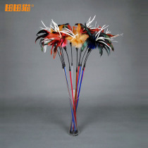 Tian Tian cat goose feather turkey feather spiral cat stick color random feather stick cat toy