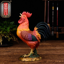 Shengfan copper Rooster ornaments Big Rooster ornaments Golden Rooster Annunciation brass housewarming gifts Daxiao painting