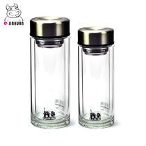Ijianhuan E-1101 double crystal glass glass E-1100 with tea leak steel lid tea cup gift Cup