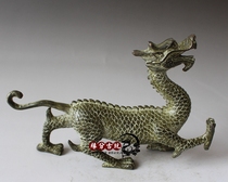 Copper dragon ornament pure copper green dragon ornament twelve zodiac dragon crafts antique bronze