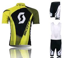 cycling wear 2013 Scott black and yellow summer bicycle short-sleeved cycling suit suit bib suit