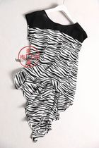 S116A 0717 FOREIGN AIR CLEAR Large Round Neckline Covered Head Snow-spinning Jersey With Irregular Splicing of Zebra Mark