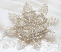 Big flower rhinestone rice beads Heavy industry beaded diamond jewelry DIY bridal hairband bra decoration princess sandals diamond flower