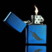 zorro Zorro kerosene Lighter Blue Ice Lucky Feather Personality creative windproof flame machine Slim
