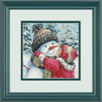 Cross embroidery drawing source file DIM-08833 kiss snowman