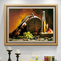 Restaurant decoration painting wall decoration hanging painting dining room wall single creative mural fruit wine European oil painting