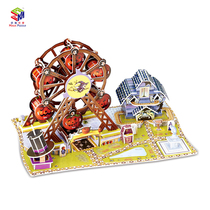 3D Cubism puzzle paper DIY childrens toy puzzle force building block handmade with big picture Halloween Ferris wheel