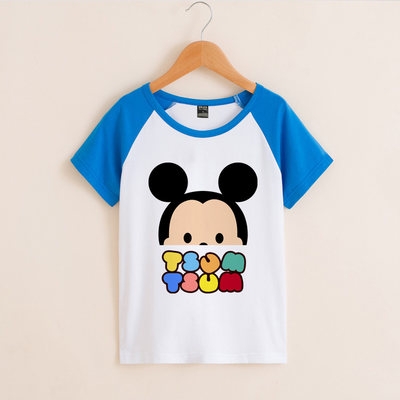 新品夏季男童中大童可爱卡通tsum老鼠动画半袖短袖上衣t恤衫潮童t_7折
