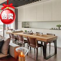 American retro wrought iron loft solid wood table home dining table modern simple computer desk industrial desk