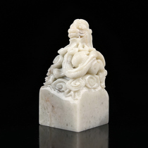 3 6x3 6cm Shoushan stone hibiscus frozen ancient dragon seal engraving seal stone collection calligraphy and painting calligraphy and calligraphy and painting JY1208
