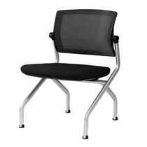 High-end multifunction office chair with wheels mobile training chair body artificial chair with guest chair folding armrests 4 feet