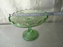 Old glassware glass fruit plate high leg glass fruit plate decoration decoration decoration collection for rent