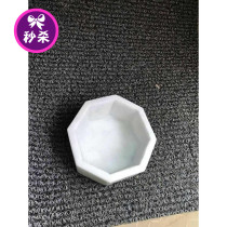Fine bluestone antique small stone basin White marble stone carving bonsai basin Korean carving art ornaments Flower pot Narcissus basin