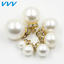 Round diamond-set white pearl buttons Womens shirt shirt buttons Cardigan sweater buttons Shoes and hats decorative beads