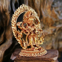 White Six-arm Mahal gala large dark zang mi carry small Buddha Nepal manual tong liu jin 9 5cm