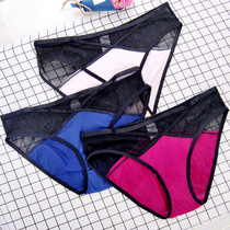 Day Ensemble Teenage Girl Thin hollow mesh gauze Underpants Women Low waist Transparent Sexy lace Breathable Triangle Pants Lady Summer
